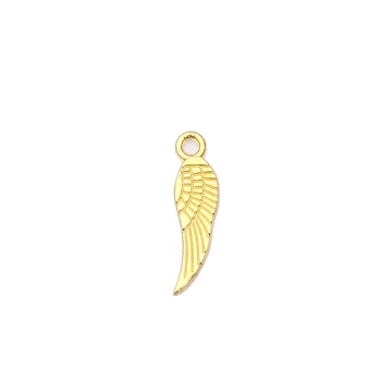

300 pcs Gold color wing charms metal pendants for Necklaces and bracelets diy jewelry findings 19*5 mm I38152