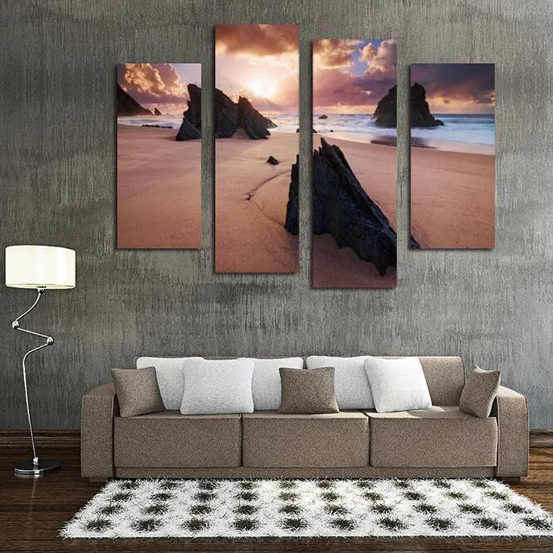 Free Shipping 4 Panel Wall Art Home Decoration Frameless Painting