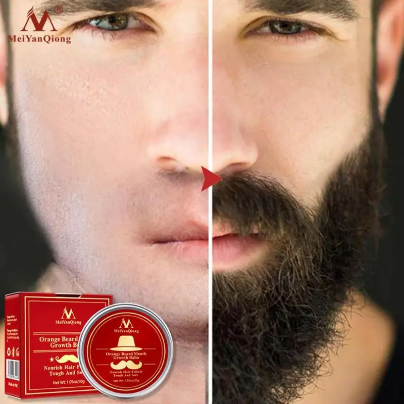 MeiYanQiong натуральный оранжевый Органическая борода масло борода WaxBalm продукты для выпадения волос оставьте в кондиционер для ухоженного рост бороды Уход