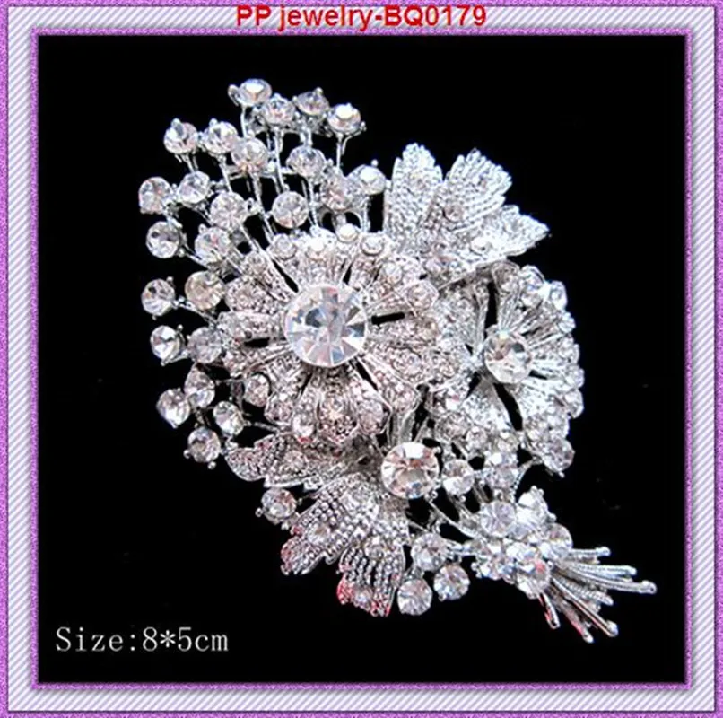 1 Piece Retail!Large Size Wedding Bridal Rhinestone Crystal Brooch For