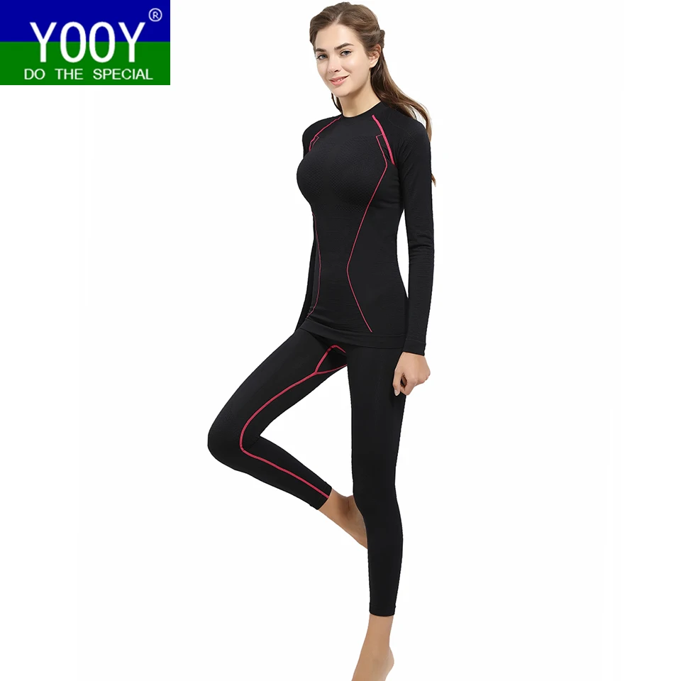 YOOY Women's Winter Gear Ski Thermal Underwear Sets Long Sleeve Top