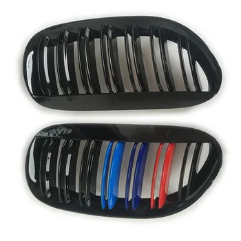 

Gloss black 2-slat m color For BMW E63 E64 Front Bumper Kidney Grille 6 Series Coupe Convertible 2005 - 2010 630i 650i