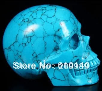 

00281 MAN MADE TURQUOISE Carved Crystal Skull/Head Healing, Realistic, Crystal Healing