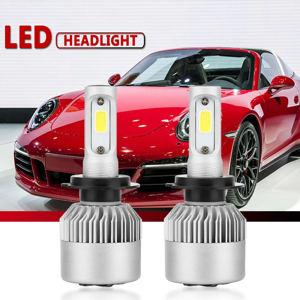 

car H4 H7 H11 H8 H1 H3 9005 9006 880 881 COB Car LED Headlight Bulbs Hi-Lo Beam 72W 6500K Auto Headlamp Fog Light Bulb DC12v 24v