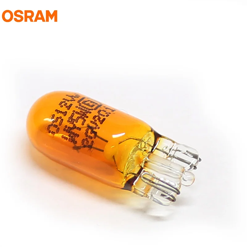 10 шт. OSRAM T10 2827 Amber 12V 5W W5W желтая линия 2300K интерьерный светильник поворотные сигнальные лампы OEM Автомобильные галогенные лампы