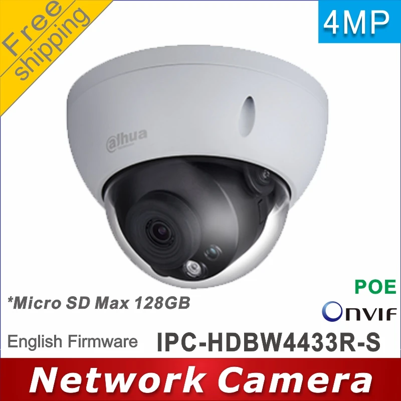 Dahua IPC-HDBW4433R-S заменить IPC-HDBW1431E 4Mp IP cctv сеть купольных камер камера POE H265 Micro SD водонепроницаемый