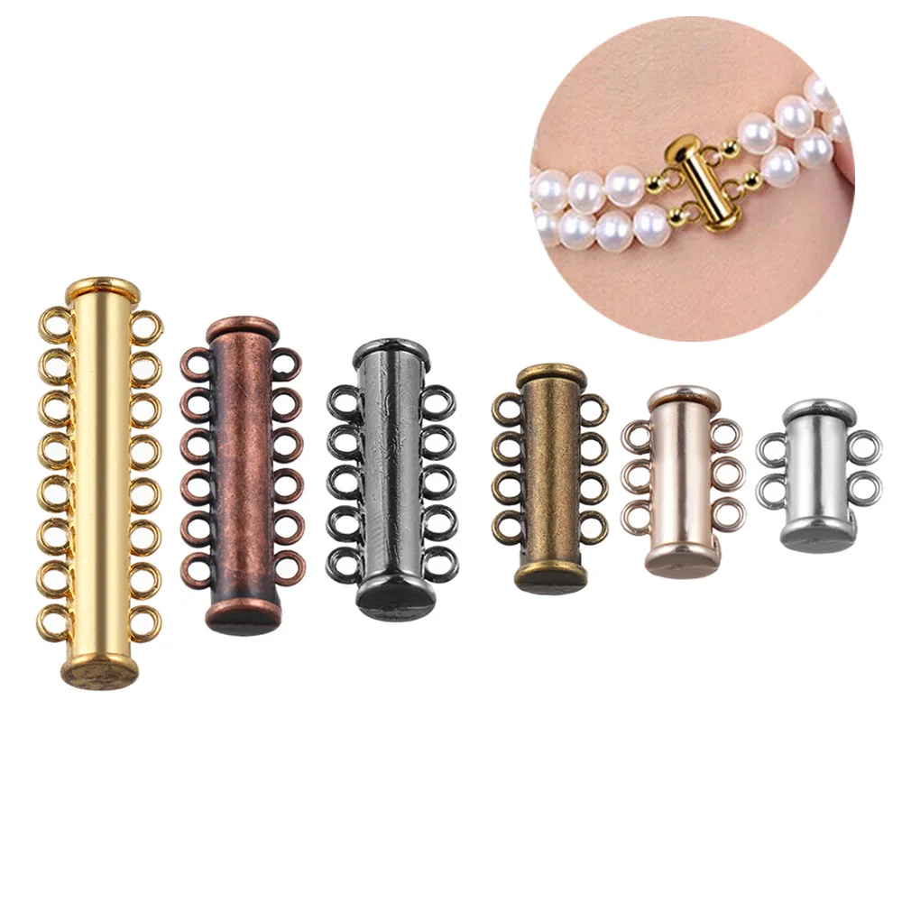 

5pcs Strong Magnetic Clasps 2/3/4/5/6/8 Rows End Clasps For Necklace Bracelet DIY Buckle Hook Jewelry Finding Accessories