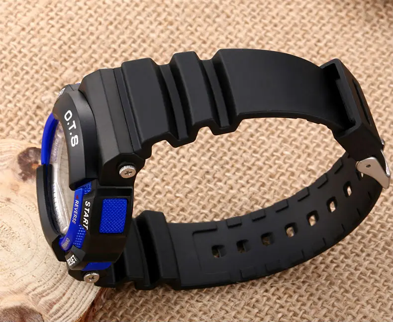 OTS детские спортивные часы студенческий светодиодный цифровые часы модные для мальчиков и девочек многофункциональные 50 м