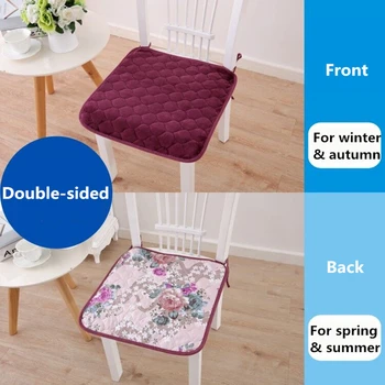 

4 Seasons Double-sided Chair Seat Mat Home Office Chair Cushion 40*40/43*43/50*50cm Square Seat Pad Kitchen Dining Seat Cushion