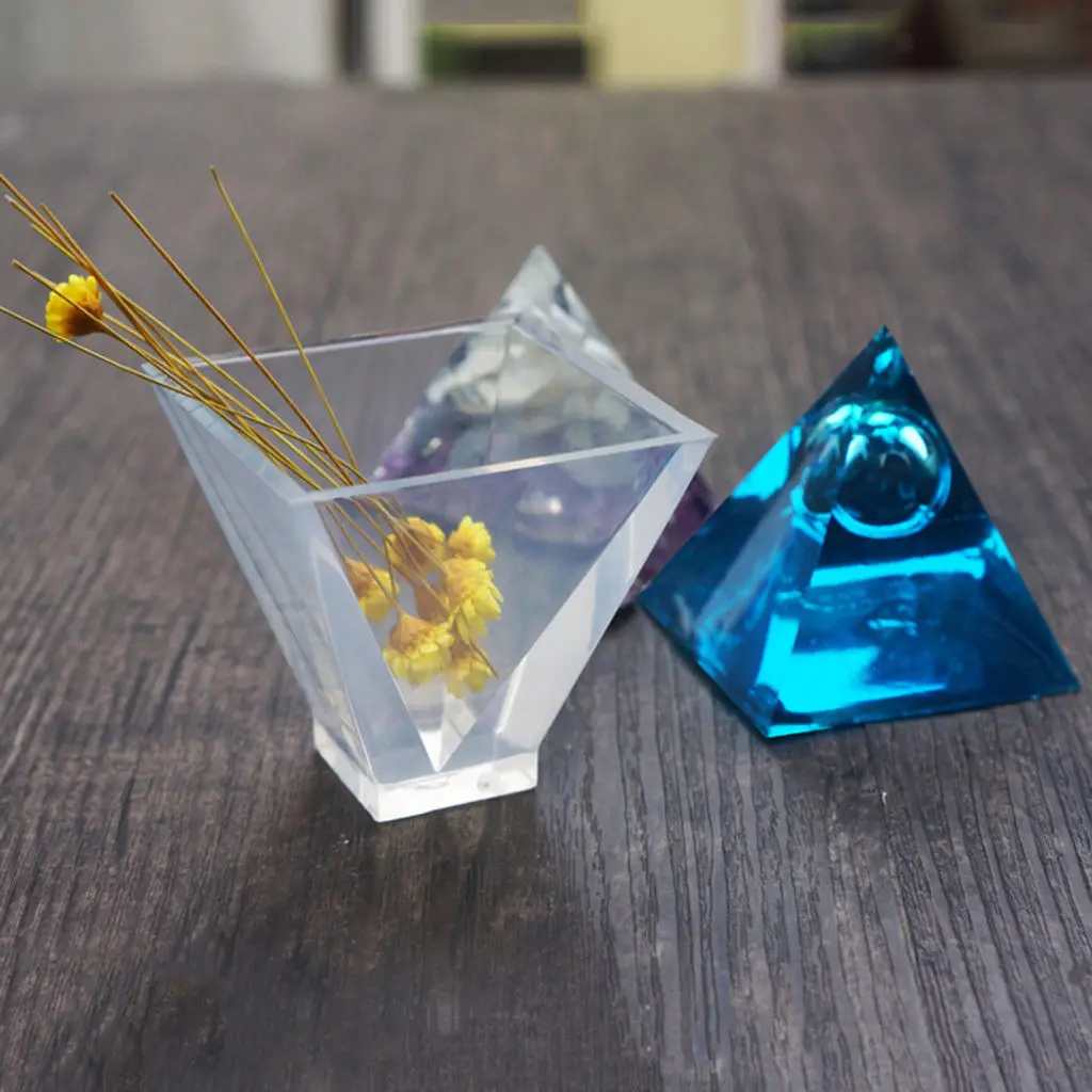

3x Transparent Pyramid Silicone Mould DIY Resin Decorative Craft Jewelry Making Mold Resin Molds for Jewelry