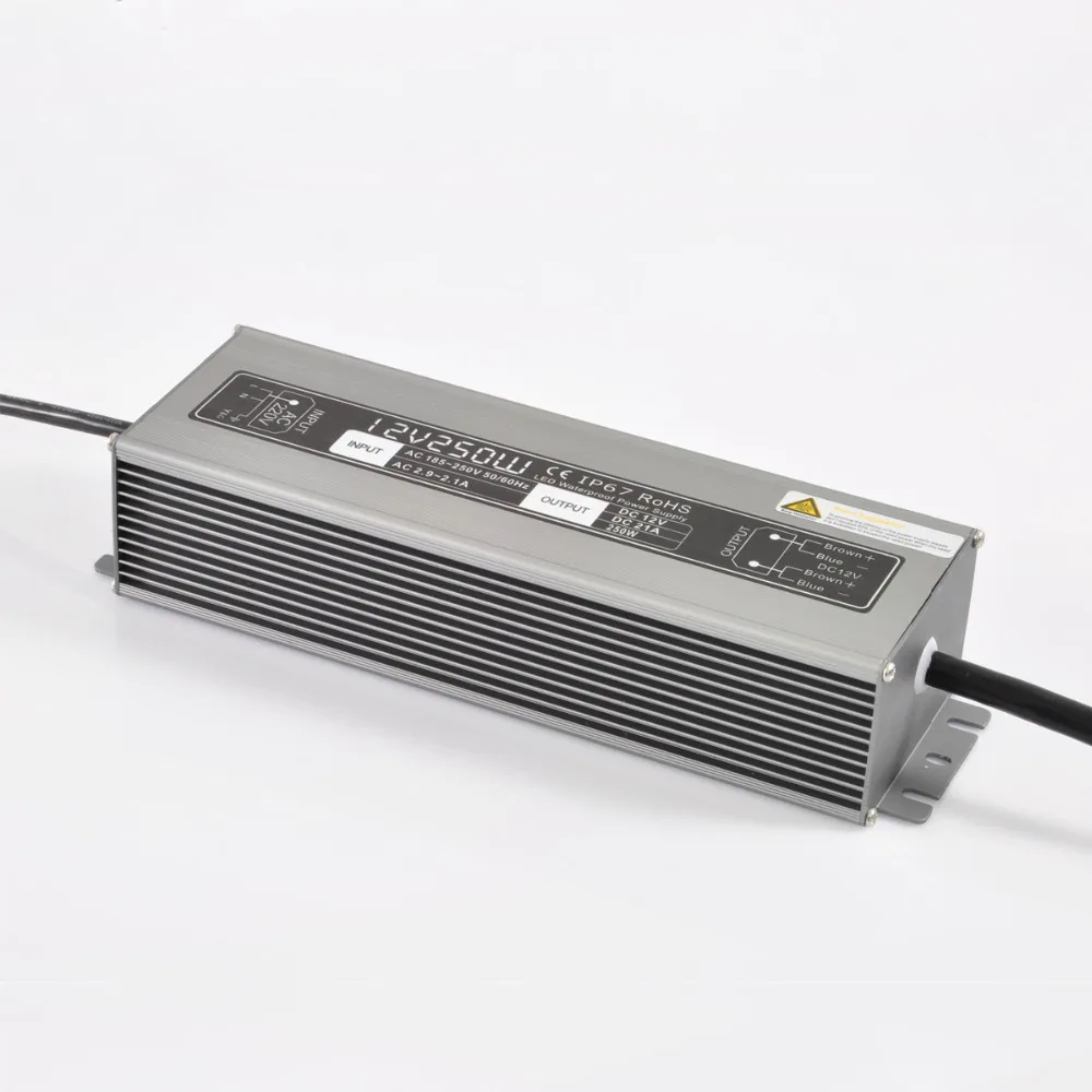 12V/250W waterproof switch mode Power SupplyIP67 ratedAC170-240V/AC90-130V inputDC12V output | Лампы и освещение