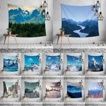 

Nature Landscape Mountains Tapestries Colorful Modern Indian Polyester Tapestry Wall Hanging Printed Decoration for Living Room