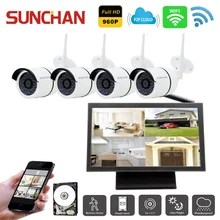 SUNCHAN 4CH Security Camera System 4*960P IP Camera 4CH CCTV NVR Kit 1.3MP WIFI Outdoor Camera Surveillance System Kit 1TB HDD