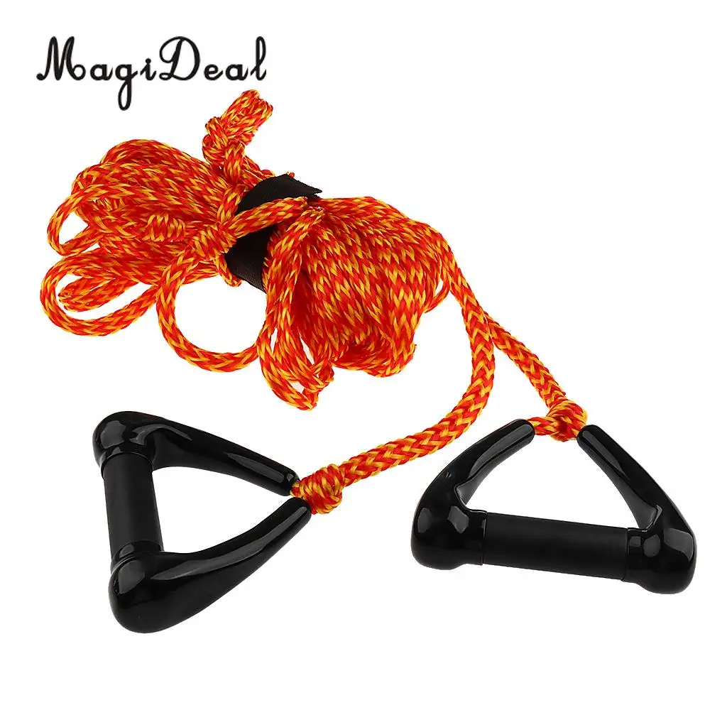 Double Handle Water Skiing Wakeboard Tow Harness Rope 1 Section 75' Feet Red/Orange for Surfing Boating Sailing Accessories