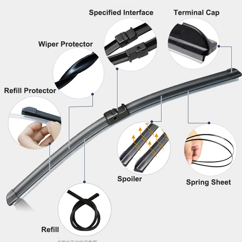 Щетка стеклоочистителя для peugeot 407 лобового стекла автомобиля стеклоочистители