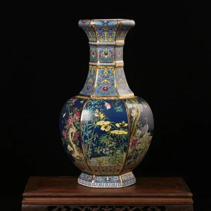 Jingdezhen Vase Ceramic Antique Gold Enamel Color Pasta Six