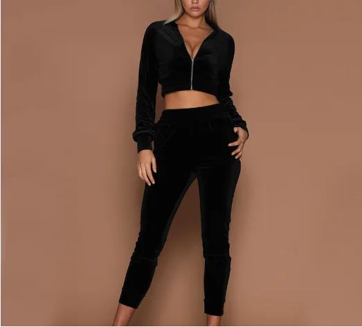 Модный женский комплект из свитшота и брюк Бархатный спортивный костюм мягкий
