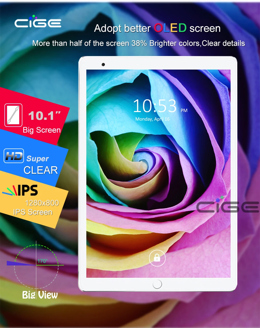 CIGE Бесплатная доставка 4G фаблет 10,1 ''Android 7,0 Планшеты Восьмиядерный 4G B + 32 ГБ 8MP Камера OTG телефонные вызовы планшеты ПК Dual SIM WI-FI