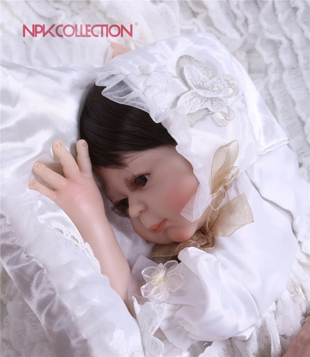 NPKCOLLECTION силиконовые перерожденные куклы, детский подарок для девочек 47 см для маленьких девочек живые мягкие игрушки для букетов куклы Bebes кукла трансфер до реборн