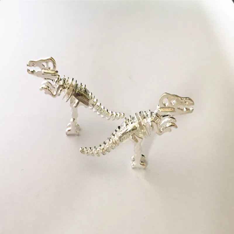 2 шт./лот серебряный цвет Двусторонняя подвеска в виде динозавра Мини Подвеска