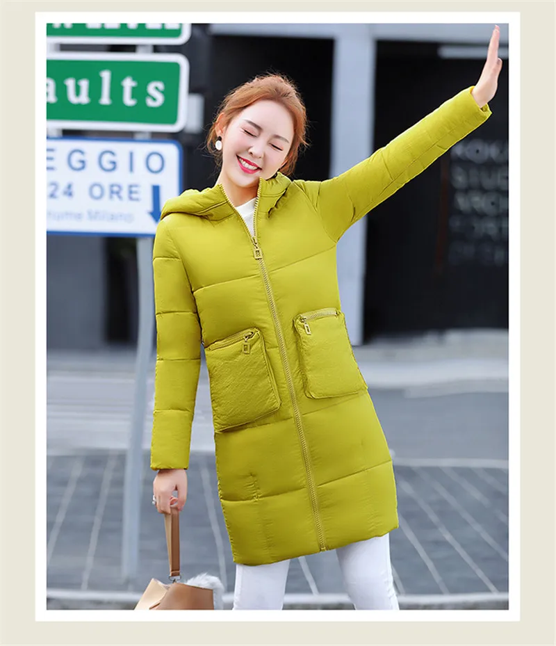 Teaegg Famale зимняя куртка women2017 casaco Inverno feminino теплые хлопковые розовые женские зимняя куртка S Пальто для будущих мам Chaquetas Mujer al310