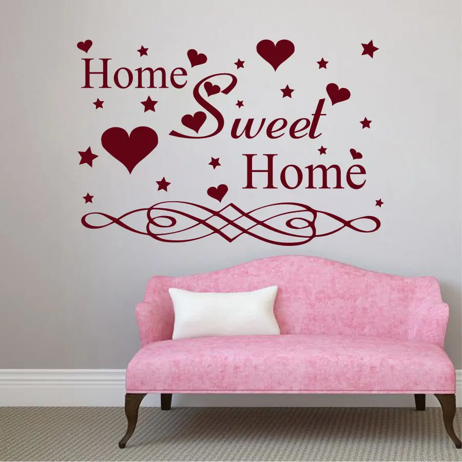 Наклейки на стены Котировки Home Sweet Home он Книги по искусству наклейка Гостиная Винил Декор Книги по искусству