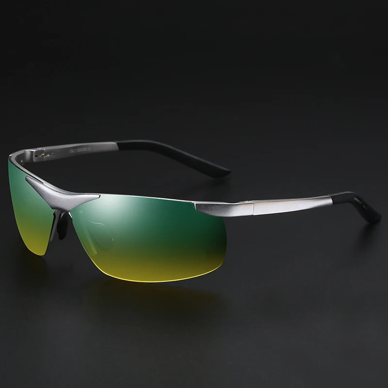 YSO солнцезащитные очки Для Мужчин Поляризованные UV400 алюминия и магния рамки HD Ночное видение вождения очки без оправы аксессуар для Для мужчин 6806