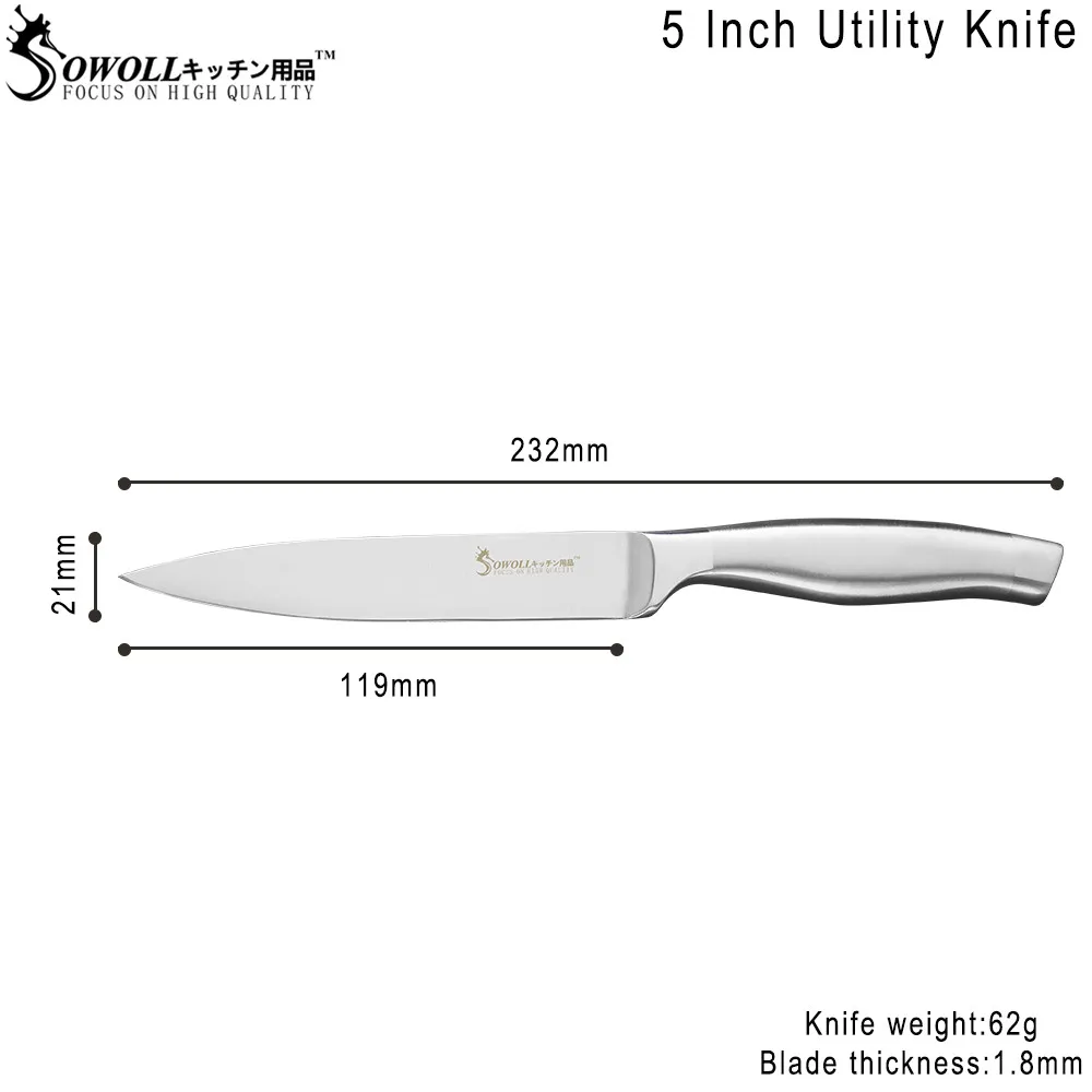 SOWOLL 2-Piece 7Cr17mov Stainless Steel Kitchen Knife Set 3.5 inch Paring +5 inch Utility Knife Lasting Durable Sharp Blade Tool SOWOLL 2-Piece 7Cr17mov Stainless Steel Kitchen Knife Set 3.5 inch Paring +5 inch Utility Knife Lasting Durable Sharp Blade Tool