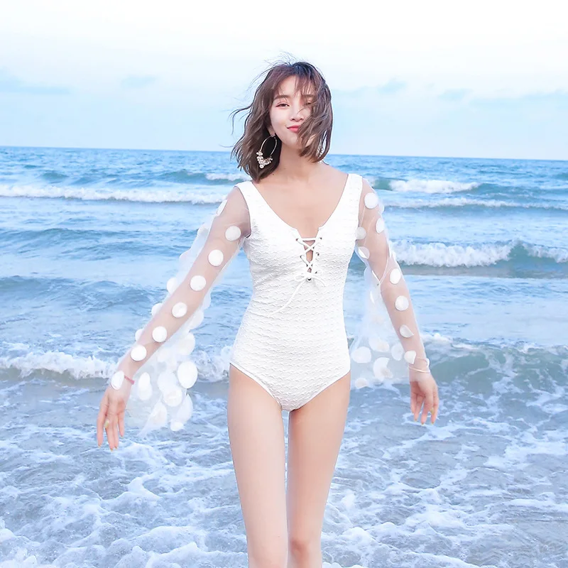 venus high neck flounce one piece