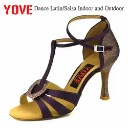 YOVE стиль w1610-19 обувь для танцев Bachata/Salsa крытый и открытый Женская танцевальная обувь