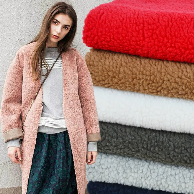 

Thicken Fleece Fabric For Clothes Knit Lining Warm Apparel Cloth High quality DIY Handmade Sewing Patchwork Plush Fabric