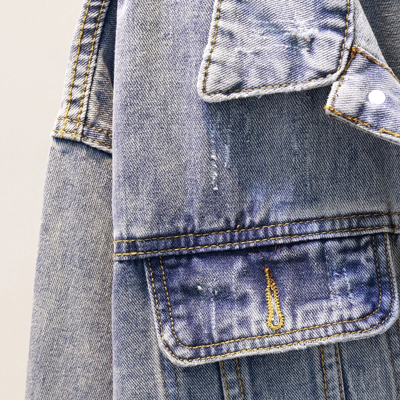 Neploe, женская джинсовая куртка с объемной цветочной аппликацией, повседневное свободное Женское пальто на пуговицах, новинка, осенняя модная верхняя одежда для девочек 69187