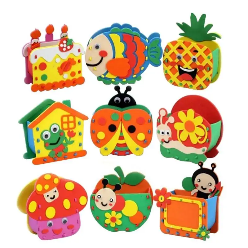 

Handmade 3D Pencil Vase Pen Holder Children DIY EVA Foam Material Package Intelligent Educational Toys For Kids