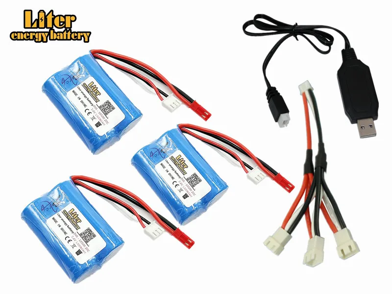 3 шт 7 4 V 1300 mAH Lipo батарея для дистанционного управления вертолетом RC лодка 20C