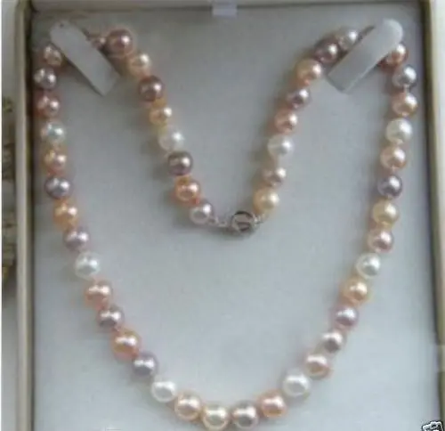 

Fashion Charming 7-8mm Multicolor Fresh water Pearl Necklace 18" 5.27