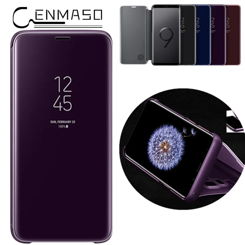 

Case For Samsung S9 plus case Original Smart chip touch flip mirror Cover for Samsung Galaxy S9 plus case plating phone funda