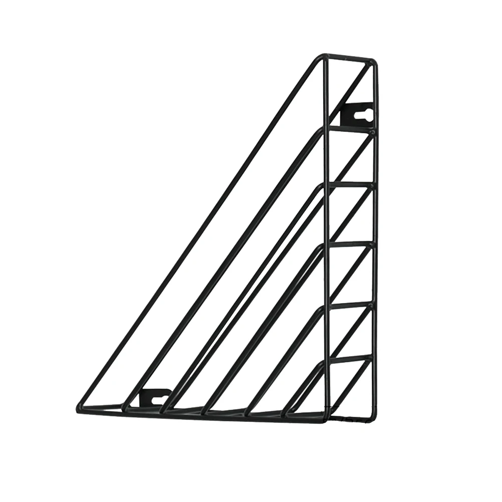 

Triangle Desk Book Holder Metal Modern Bookshelf Simple Wall Mounted Book Rack for Home Office(Black)