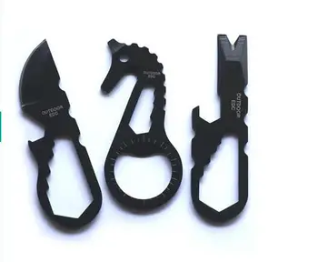 

2017new multi-function pocket the little tool Key ring bottle opener with a crowbar Rope cutter 3 pcs/set