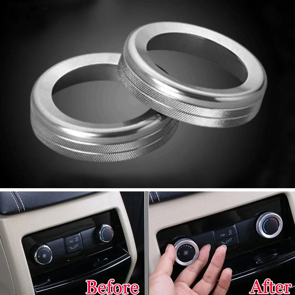 2pcs/pair Aluminium Volume Control Tune Knob Button Ring Cover Decoration Trim For Edge 2012 2013 2014 2015 2016 Car Styling | Автомобили