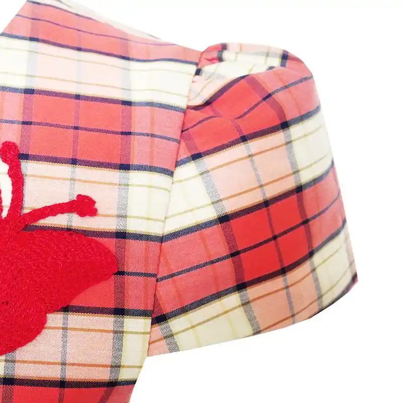 red check summer school dress