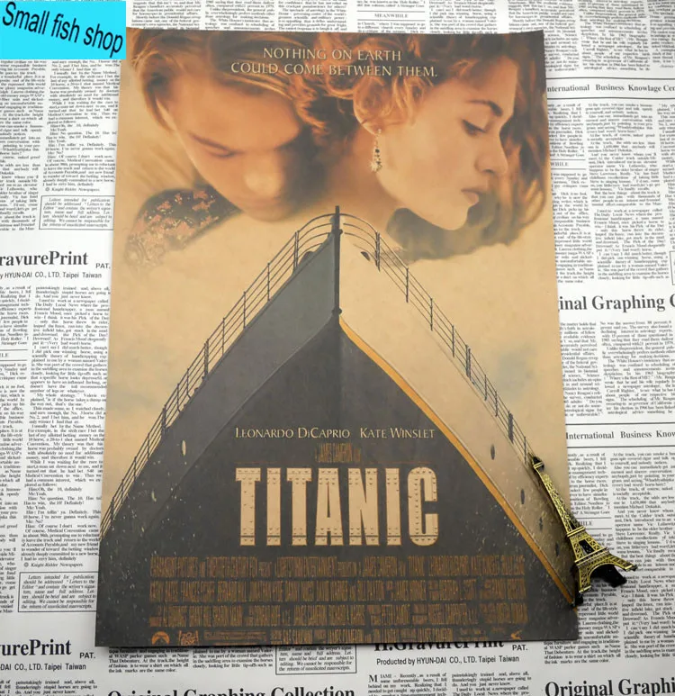 Titanic Leonardo DiCaprio ретро классические старые фильмы домашний интерьер украшения Крафт Фильм плакат рисунок core наклейки на стену