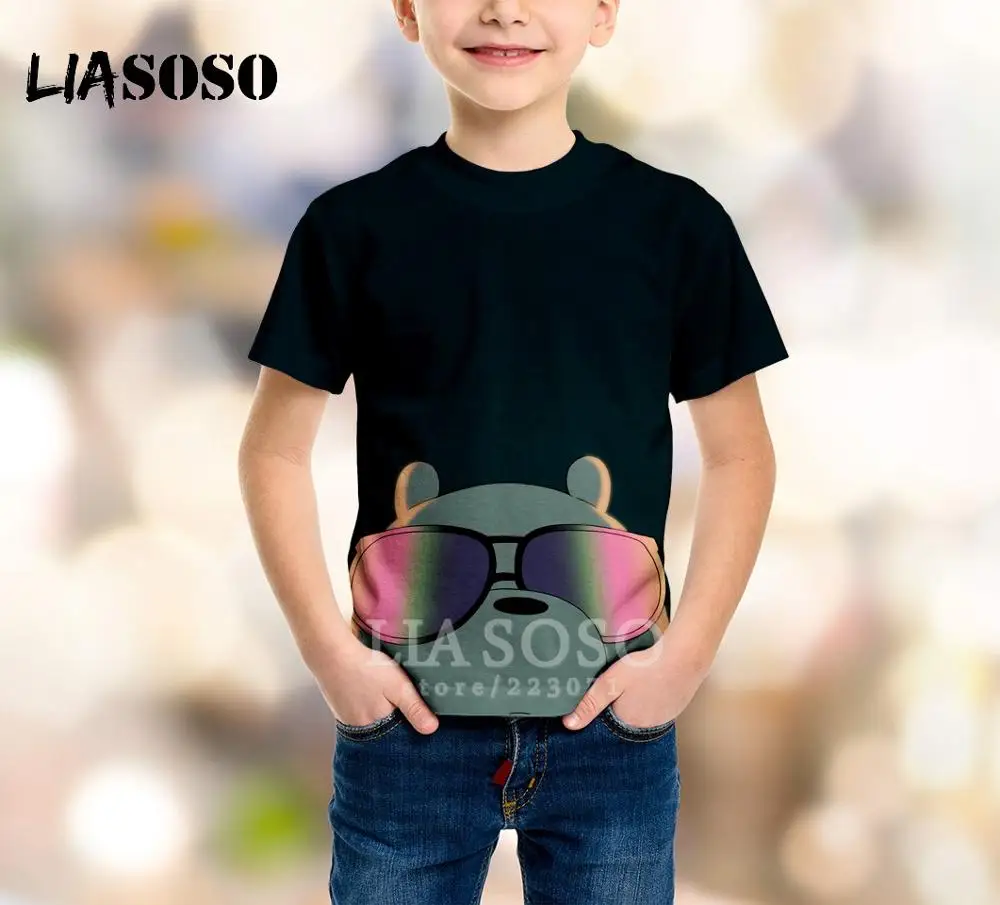 LIASOSO/Новая детская одежда футболка с 3D принтом аниме «Мы Голые Медведи» Детский свитер детский топ с короткими рукавами для мальчиков и девочек, пуловер, B035 - Цвет: 8