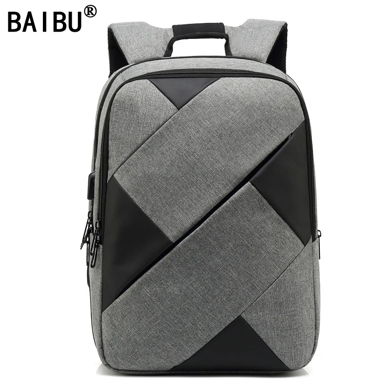 

BAIBU Men Backpack 2018 New Arrival Contrast Color Business Bag Pack Fashion Women Casual Travel Computer Bag Unisex School Bag