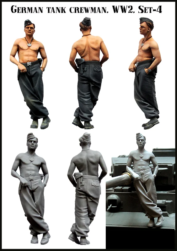 

1/35 Resin Figure Model Kit GERMAN TANK CREWMAN WW2 Unassambled Unpainted