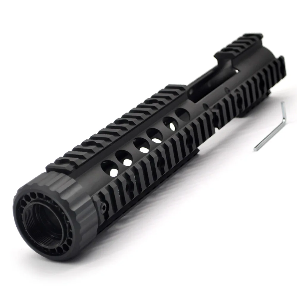 Уникальная система крепления TriRock Quad Rail Handguard длиной 1" дюймов, тяжелая, свободная, с анодированным покрытием Hole_Black. 223/AR-15