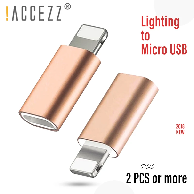 ACCEZZ Micro USB Женский до 8 Pin штекер для Apple адаптер для iphone X XS XR 8 7 6S Plus PC данных зарядки OTG конвертер разъем