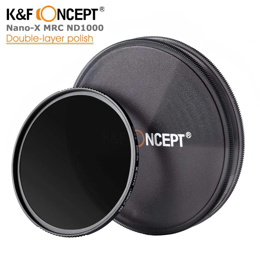 Фильтр для объектива K & F CONCEPT Slim ND1000 52/58/62/67/72/82 мм стекло с многослойным покрытием