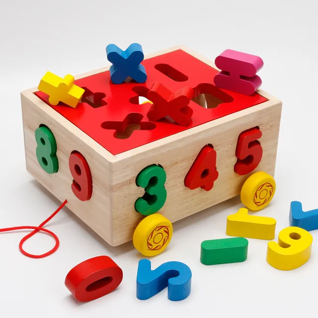 Educational wooden Figure blocks toys kids baby Geometrical shape