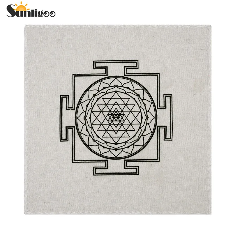 Sunligoo 1 шт. sri yantra хлопковая ткань Священная Геометрическая кристальная сетка алтарная ткань для йоги медитации Исцеление энергетический баланс - Цвет: 1pc sri yantra