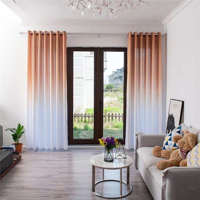 

OUNEED Gradient Curtain Home Textiles 1PCS MultiColor Polyester Curtains For Window Living Room Bedroom 270x100cm DropShip Apr9